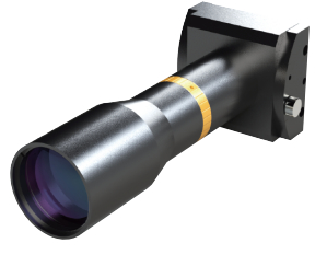 1/1.8＂ Oblique Telecentric Lens C Mount 208mm WD Low Telecentricity